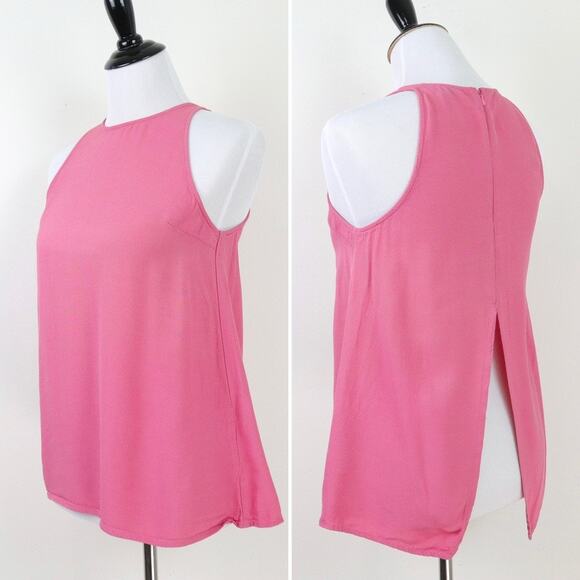 Topshop Tops - Topshop US 4 Milo Split Back Sleeveless Top Textured Pink